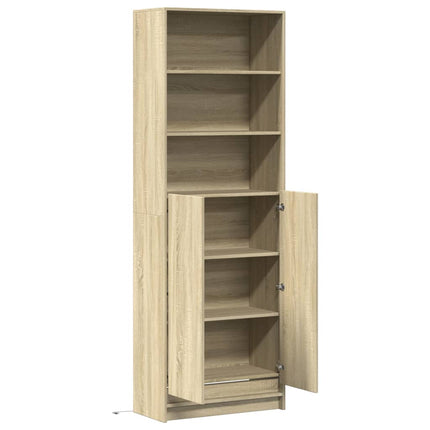 Credenza con LED Rovere Sonoma 69x32,5x200 cm in Truciolato