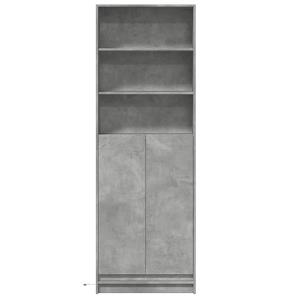 Credenza con LED Grigio Cemento 69x32,5x200 cm in Truciolato