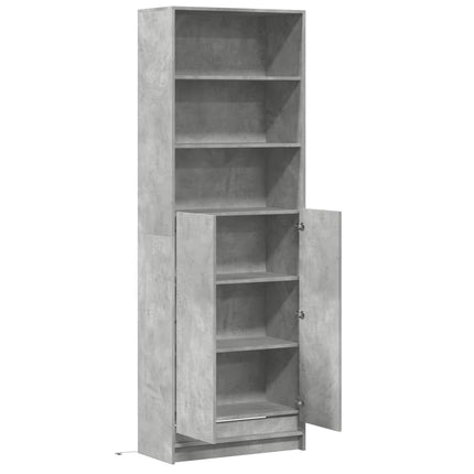 Credenza con LED Grigio Cemento 69x32,5x200 cm in Truciolato