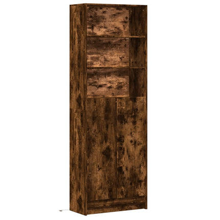 Credenza con LED Rovere Fumo 69x32,5x200 cm in Truciolato