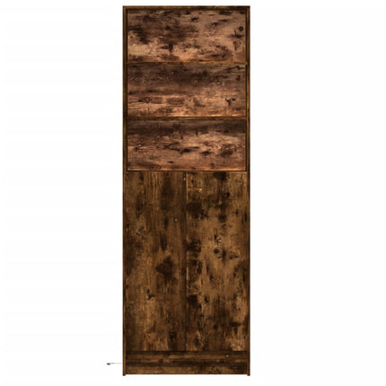 Credenza con LED Rovere Fumo 69x32,5x200 cm in Truciolato
