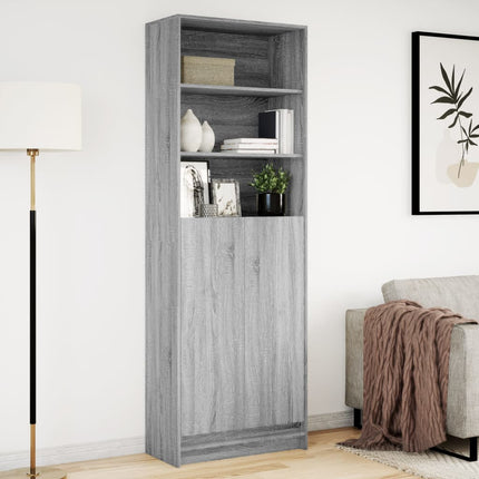 Credenza con LED Grigio Sonoma 69x32,5x200 cm in Truciolato