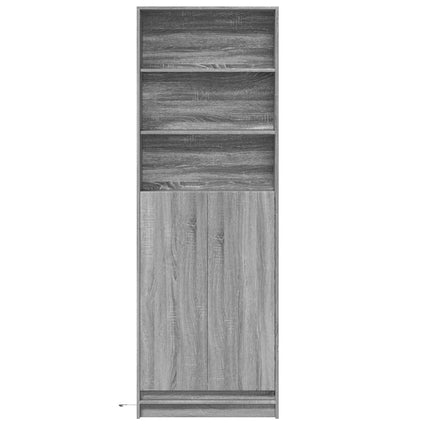 Credenza con LED Grigio Sonoma 69x32,5x200 cm in Truciolato