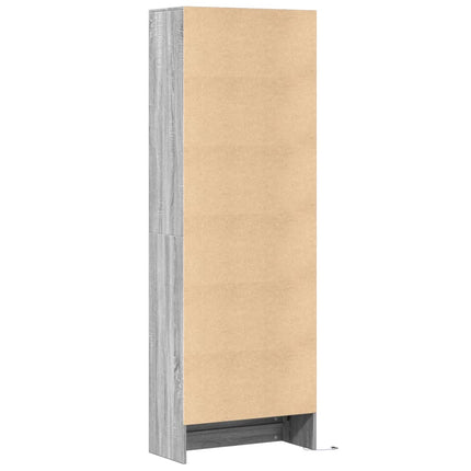 Credenza con LED Grigio Sonoma 69x32,5x200 cm in Truciolato