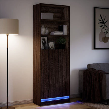 Credenza con LED Rovere Marrone 69x32,5x200 cm in Truciolato