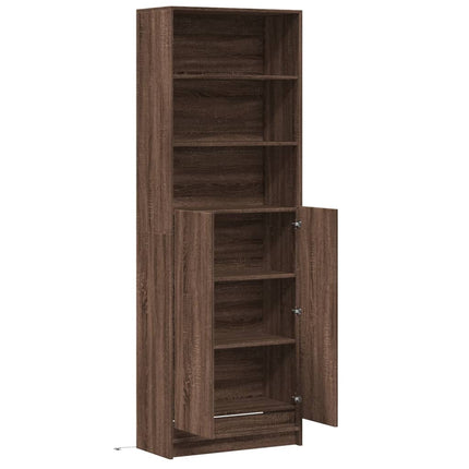 Credenza con LED Rovere Marrone 69x32,5x200 cm in Truciolato