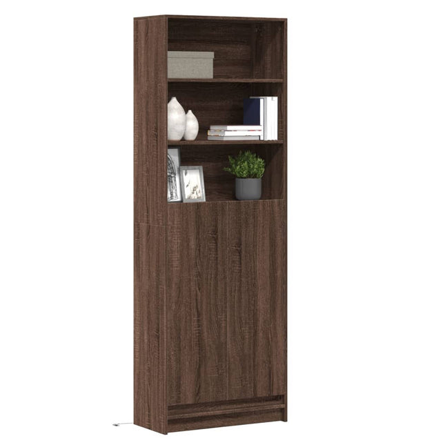 Credenza con LED Rovere Marrone 69x32,5x200 cm in Truciolato