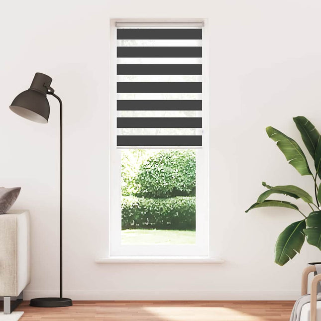 Tenda a Rullo Zebra Nero Larghezza Tessuto 75,9 cm Poliestere