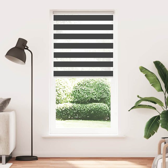 Tenda a Rullo Zebra Nero Larghezza Tessuto 110,9 cm Poliestere