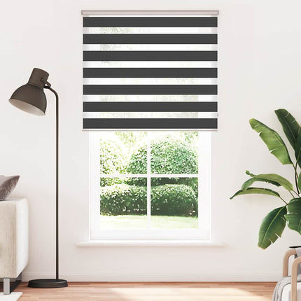 Tenda a Rullo Zebra Nero Larghezza Tessuto 120,9 cm Poliestere