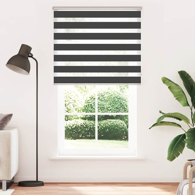 Tenda a Rullo Zebra Nero Larghezza Tessuto 130,9 cm Poliestere