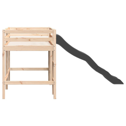 Letto a Soppalco senza Materasso Bambini 90x200cm Massello Pino
