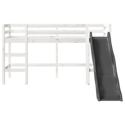 Letto a Soppalco senza Materasso Bambini Bianco 90x200cm Pino