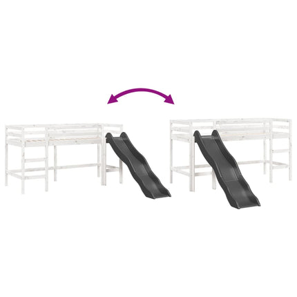 Letto a Soppalco senza Materasso Bambini Bianco 90x200cm Pino
