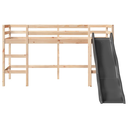 Letto a Soppalco senza Materasso Bambini 90x190cm Massello Pino