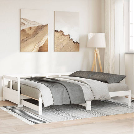 Dormeuse senza Materasso Bianca 80x200 cm Legno Massello Pino