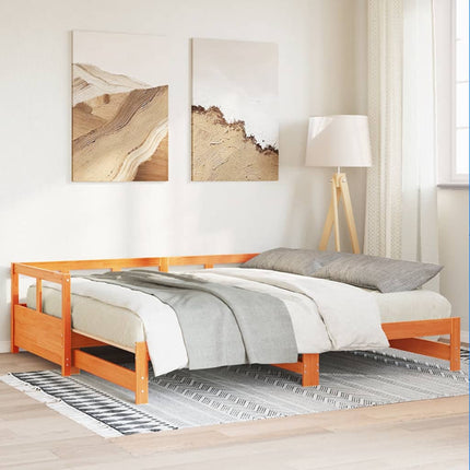 Dormeuse senza Materasso Marrone Cera 90x200 cm Legno di Pino