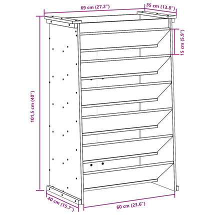 Fioriera per Erbe 6 Ripiani 69x40x101,5cm Legno Impregnato Pino