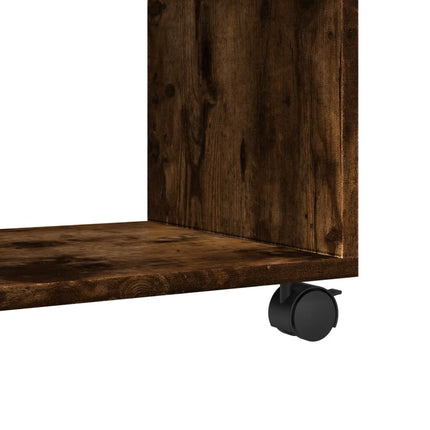 Mobiletto con Ruote Rovere Fumo 37x33x42,5 cm in Truciolato