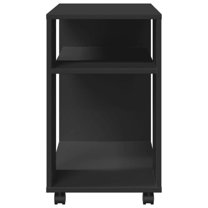 Tavolino con Ruote Nero 70x35x60 cm in Legno Multistrato