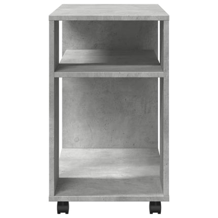 Tavolino con Ruote Grigio Cemento 70x35x60 cm in Truciolato