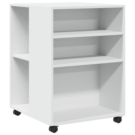 Tavolino con Ruote Bianco 55x60x78 cm in Truciolato