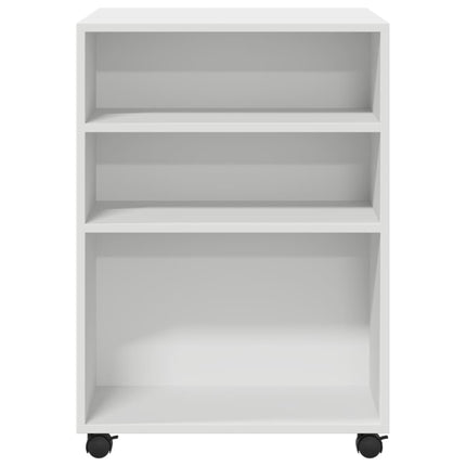 Tavolino con Ruote Bianco 55x60x78 cm in Truciolato