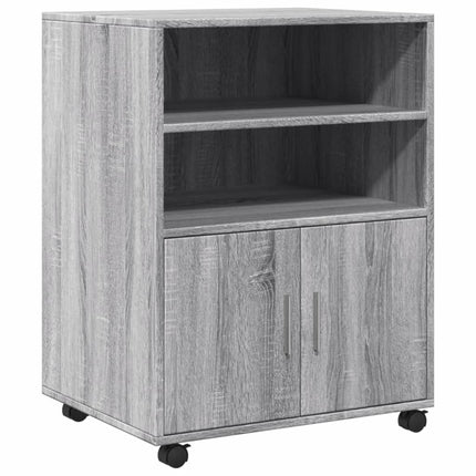 Armadietto con Ruote Grigio Sonoma 60x48x81cm in Truciolato