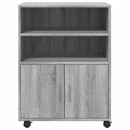 Armadietto con Ruote Grigio Sonoma 60x48x81cm in Truciolato