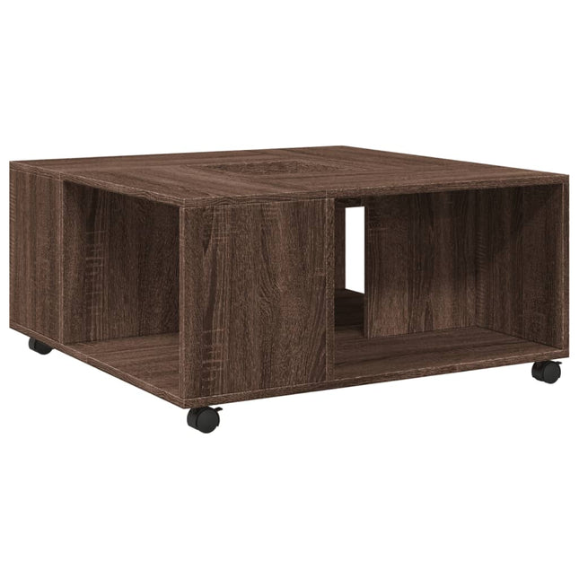 Tavolino da Salotto Rovere Marrone 80x80x40cm Legno Multistrato