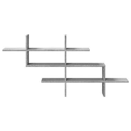 Mensola a Muro Grigio Sonoma 124,5x18x60,5 cm in Truciolato