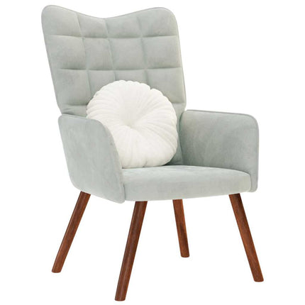 Sedia Relax Grigio Chiaro in Velluto