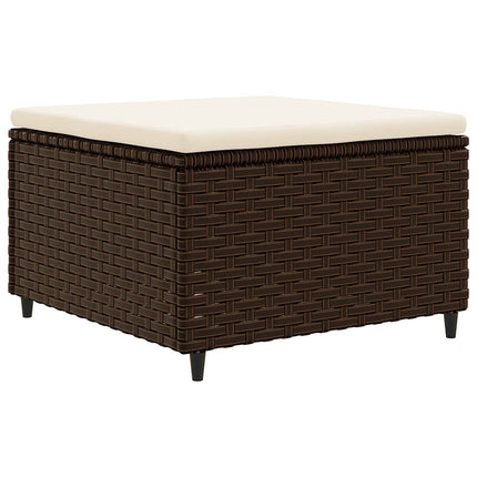 Set Mobili da Giardino 4 pz con Cuscini in Polyrattan Marrone