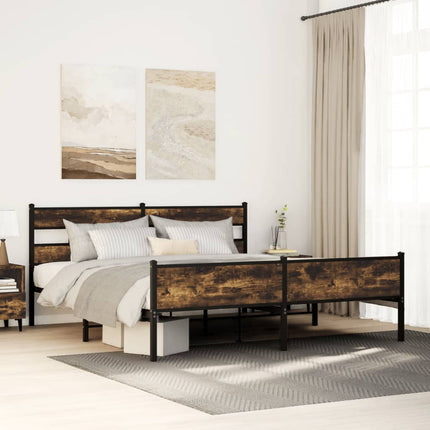 Giroletto senza Materaso in Metallo Rovere Fumo 193x203 cm