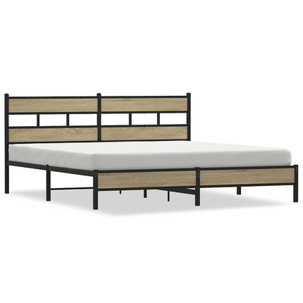 Giroletto senza Materaso in Metallo Rovere Sonoma 200x200 cm