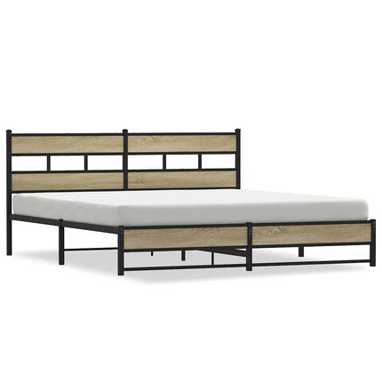 Giroletto senza Materaso in Metallo Rovere Sonoma 180x200 cm