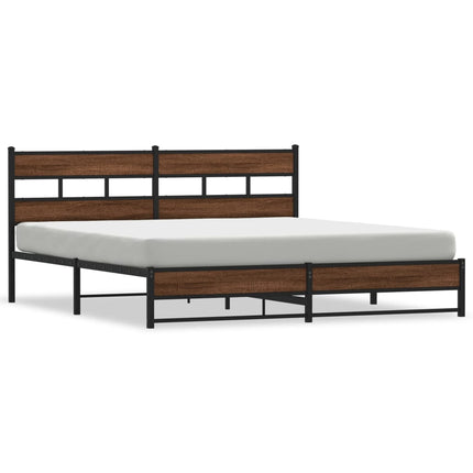 Giroletto senza Materaso in Metallo Rovere Marrone 183x213 cm