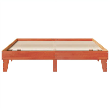 Letto senza Materasso Marrone Cera 200x200 cm in Legno di Pino