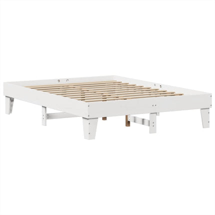 Letto senza Materasso Bianco 150x200 cm Legno Massello di Pino
