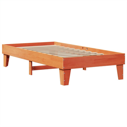 Letto senza Materasso Marrone Cera 100x200 cm in Legno di Pino
