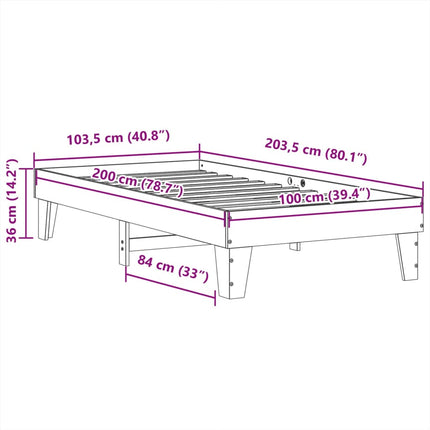 Letto senza Materasso Marrone Cera 100x200 cm in Legno di Pino