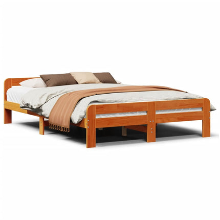 Letto senza Materasso Marrone Cera 160x200 cm in Legno di Pino