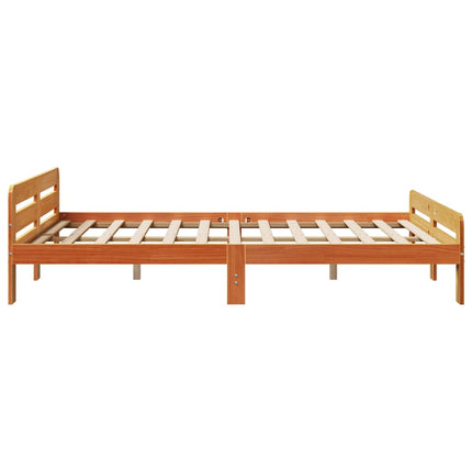 Letto senza Materasso Marrone Cera 150x200 cm in Legno di Pino
