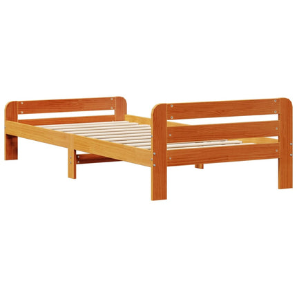 Letto senza Materasso Marrone Cera 100x200 cm in Legno di Pino