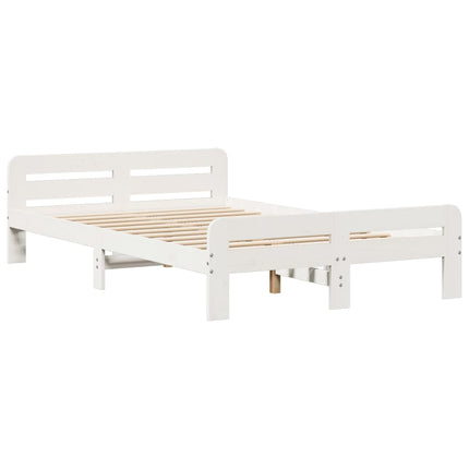 Letto senza Materasso Bianco 135x190 cm Legno Massello di Pino