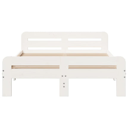 Letto senza Materasso Bianco 120x190 cm Legno Massello di Pino