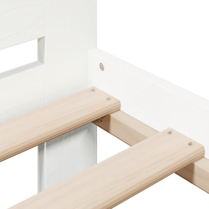 Letto senza Materasso Bianco 90x190 cm in Legno Massello Pino