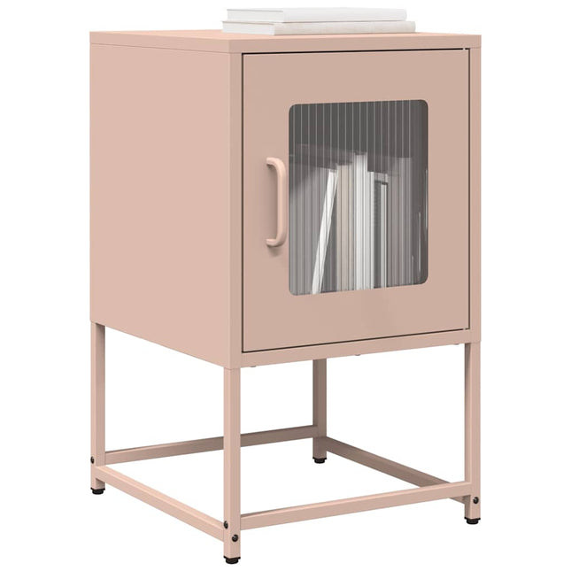 Comodino Rosa 36x39x60,5 cm in Acciaio Laminato a Freddo