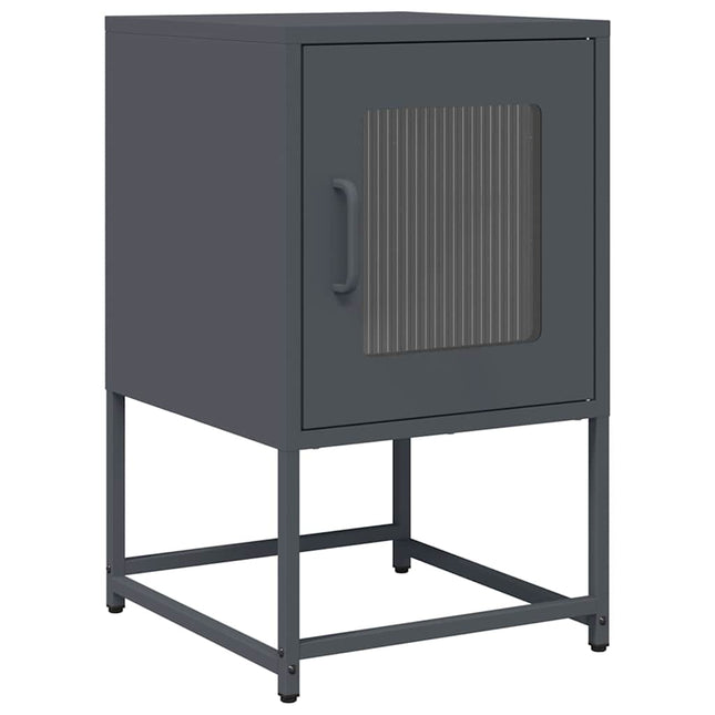 Comodino Antracite 36x39x60,5 cm in Acciaio Laminato a Freddo