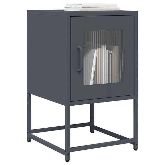 Comodino Antracite 36x39x60,5 cm in Acciaio Laminato a Freddo